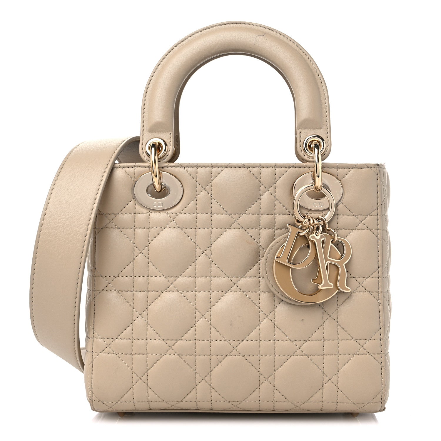 Christian Dior Calfskin Cannage Small My ABCDior Lady Dior Beige 1 of 17