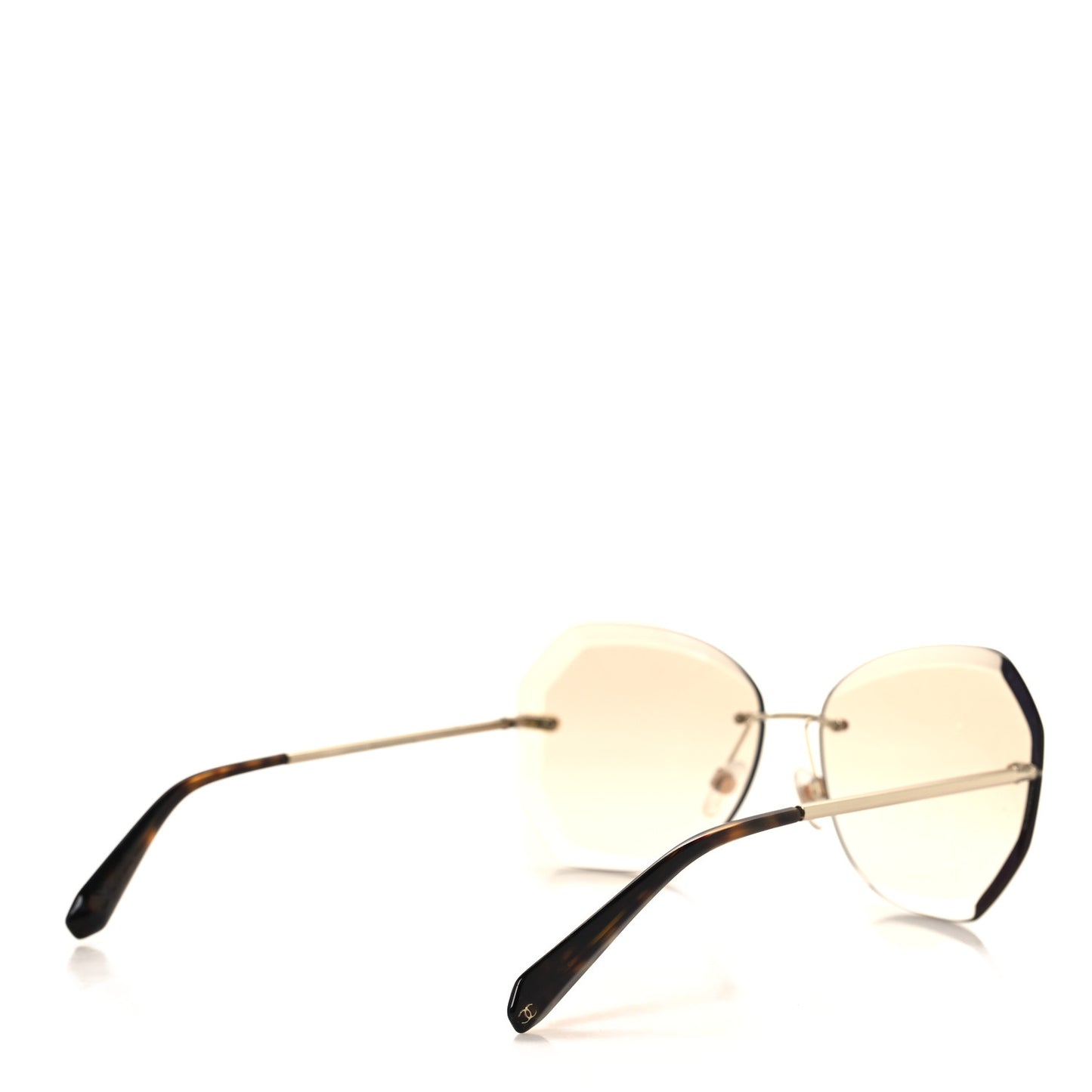 Metal Spring Round Sunglasses 4220 Gold Brown