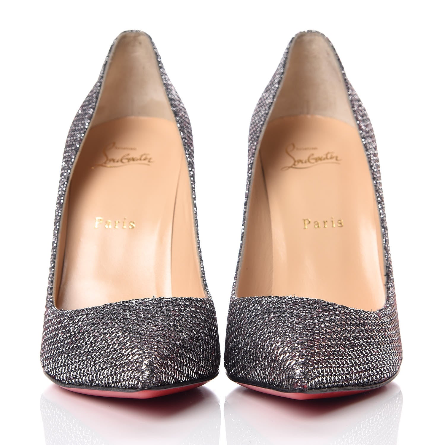 Christian Louboutin Glitter Diams Pigalle Follies 100 Pumps 39.5 Antic Silver 2 of 10