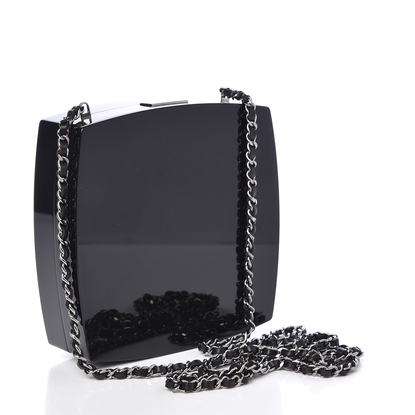 Plexiglass Compact Box Clutch Black Ivory