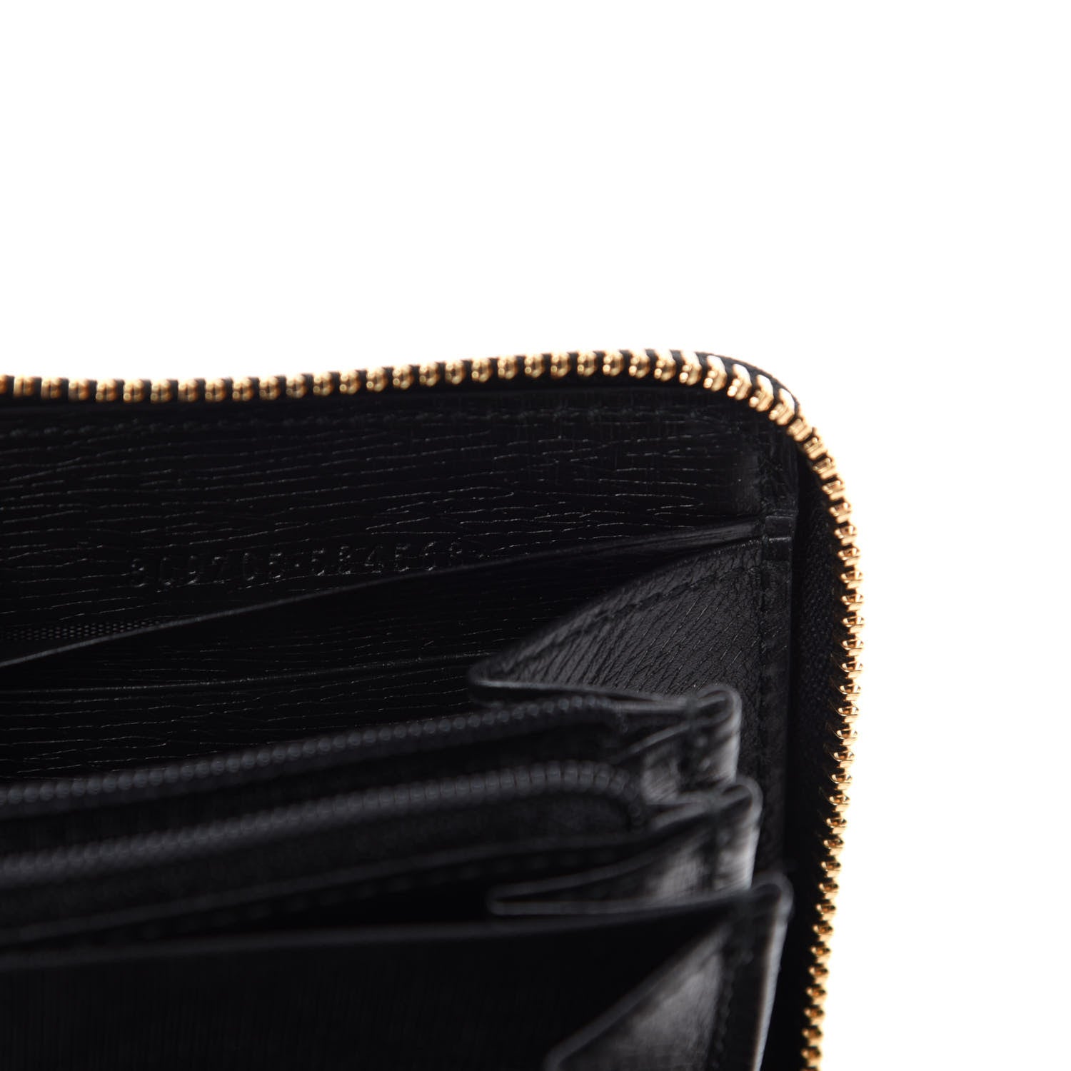 Gucci Shangai Calfskin Flora Knight Zip Around Wallet Black 7 of 8
