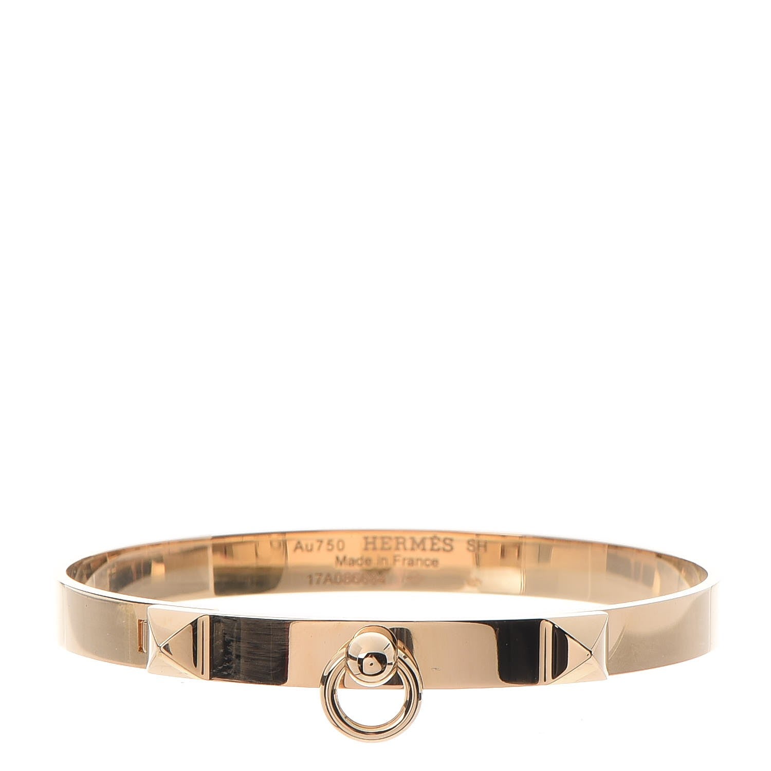 Hermes 18K Yellow Gold PM Collier De Chien Bracelet SH 1 of 5