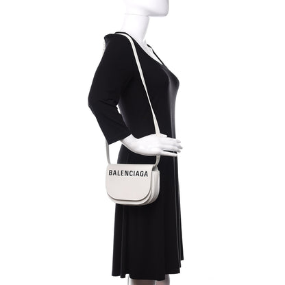 Balenciaga Grained Calfskin Logo Print Ville Day Bag XS White 2 of 10