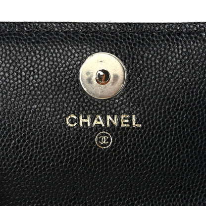 Chanel Caviar Quilted Card Holder With Charms On Chain Black 6 of 10