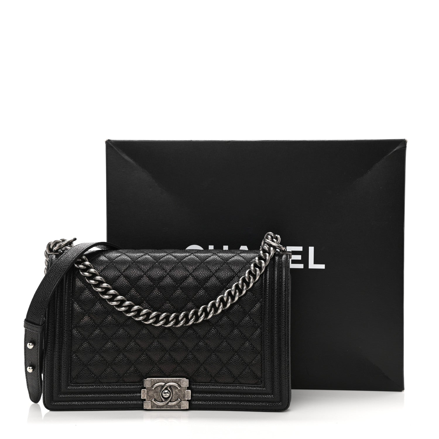 Chanel Caviar Quilted New Medium Boy Flap Black 13 of 13