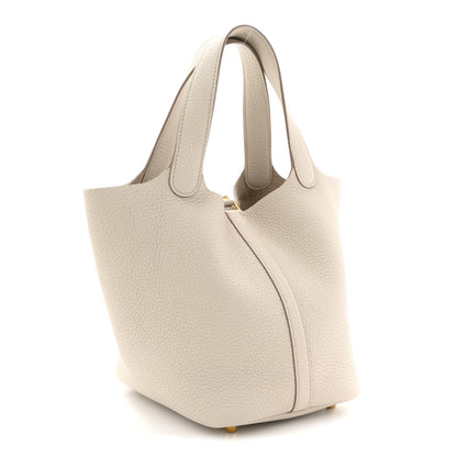 Hermes Taurillon Clemence Picotin Lock 18 PM Gris Perle 3 of 11