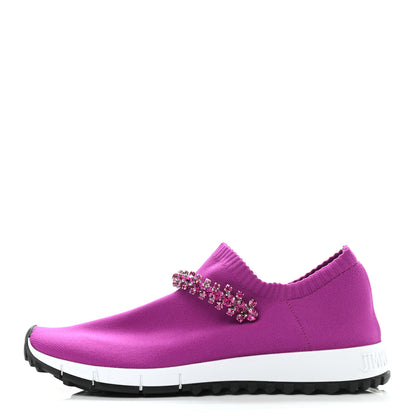 Jimmy Choo Knit Crystal Verona Sneaker 37.5 Hot Pink Fuchsia 1 of 8