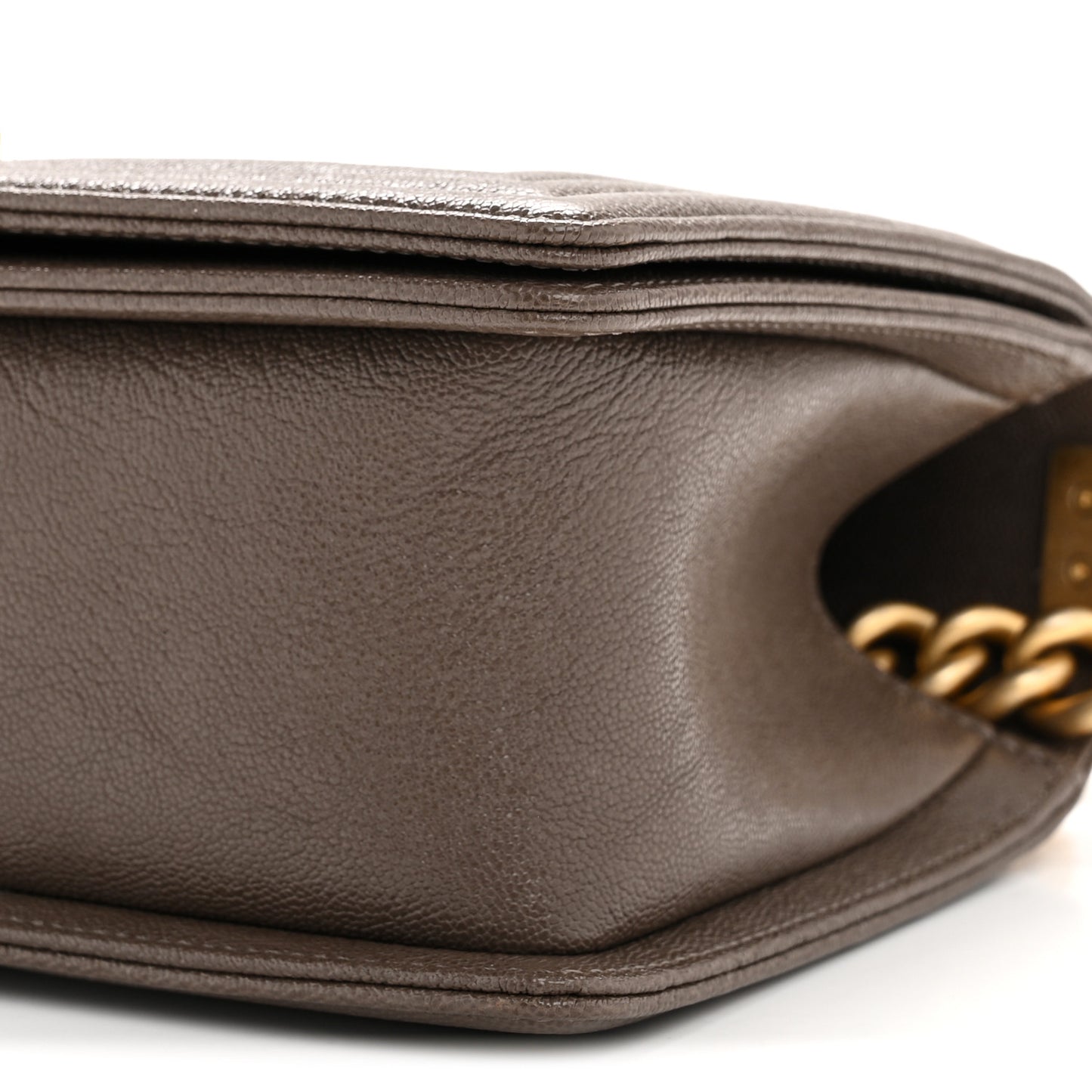Caviar Quilted Medium Boy Flap Khaki