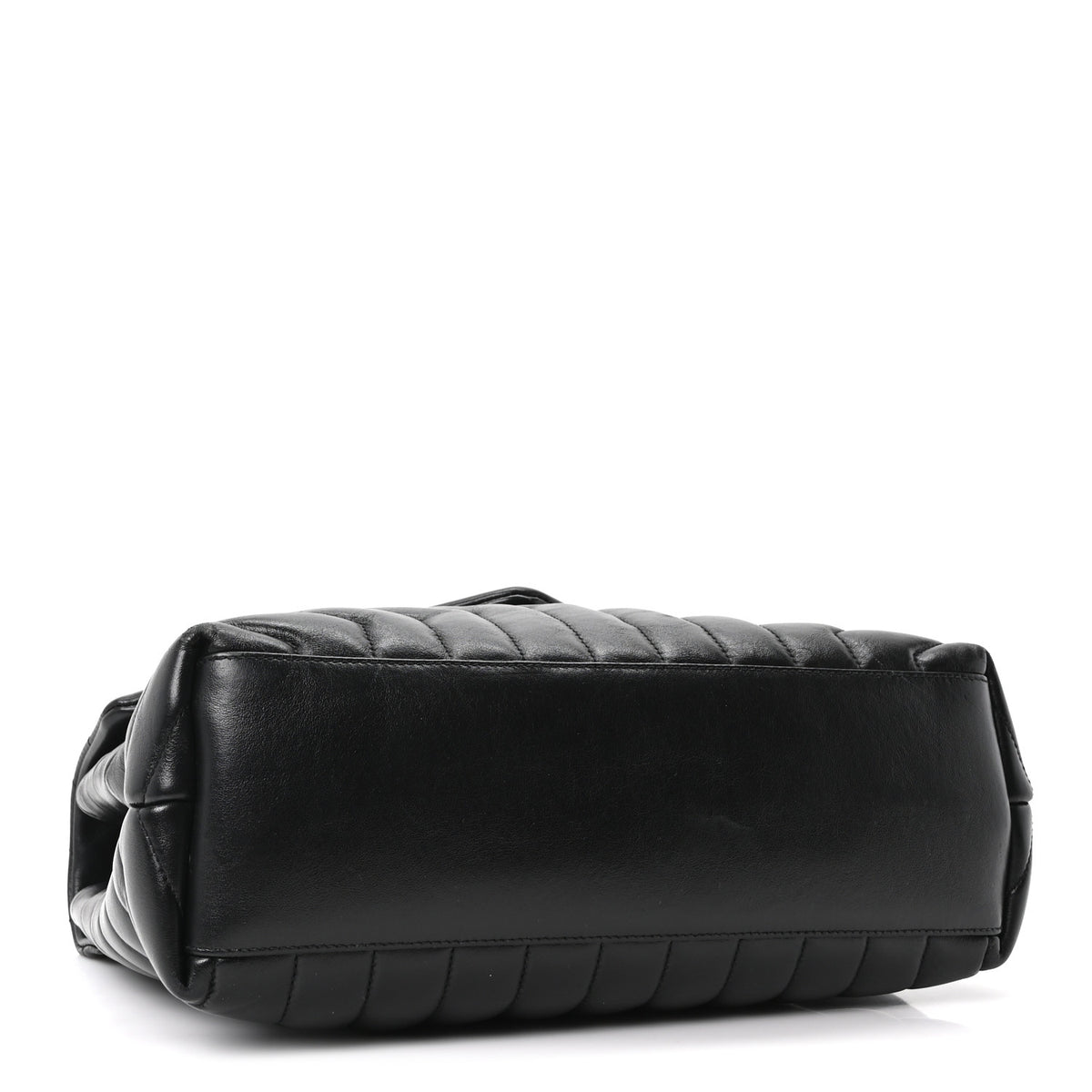 Calfskin Y Quilted Monogram Medium Loulou Chain Satchel Black