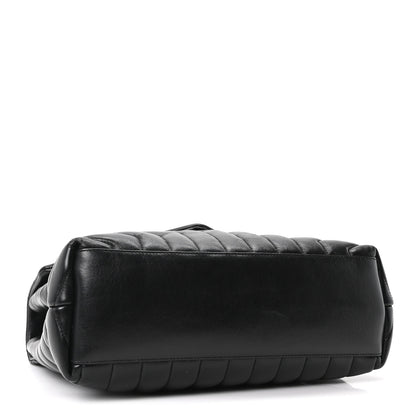 Saint Laurent Calfskin Y Quilted Monogram Medium Loulou Chain Satchel Black 3 of 9