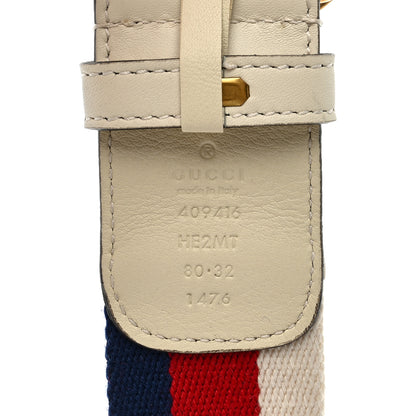 Gucci Nylon Calfskin Sylvie Web Double G 40mm Belt 80 32 Mystic White Hibiscus Red Maritime 80 32 4 of 4