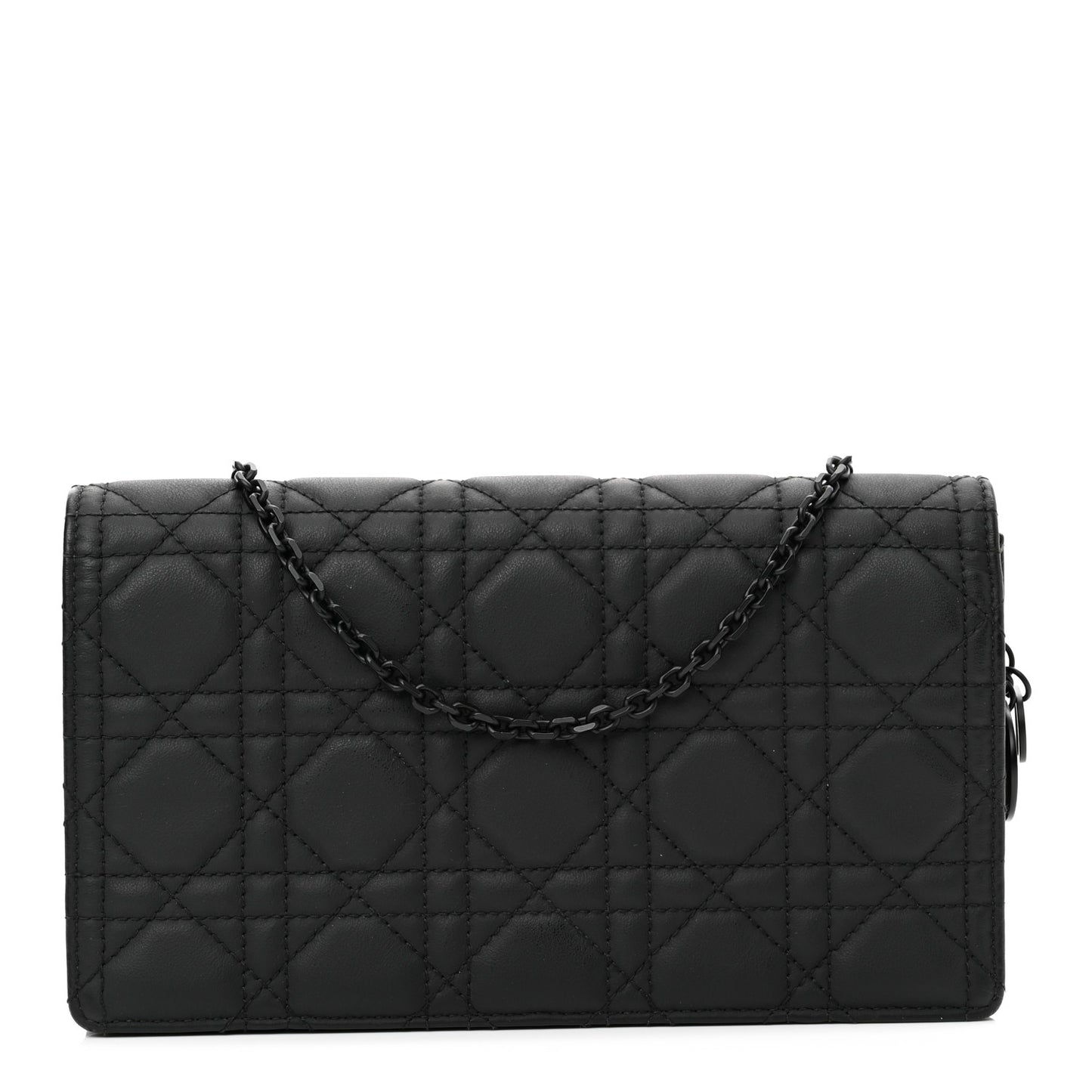 Ultra Matte Calfskin Cannage Lady Dior Clutch Black