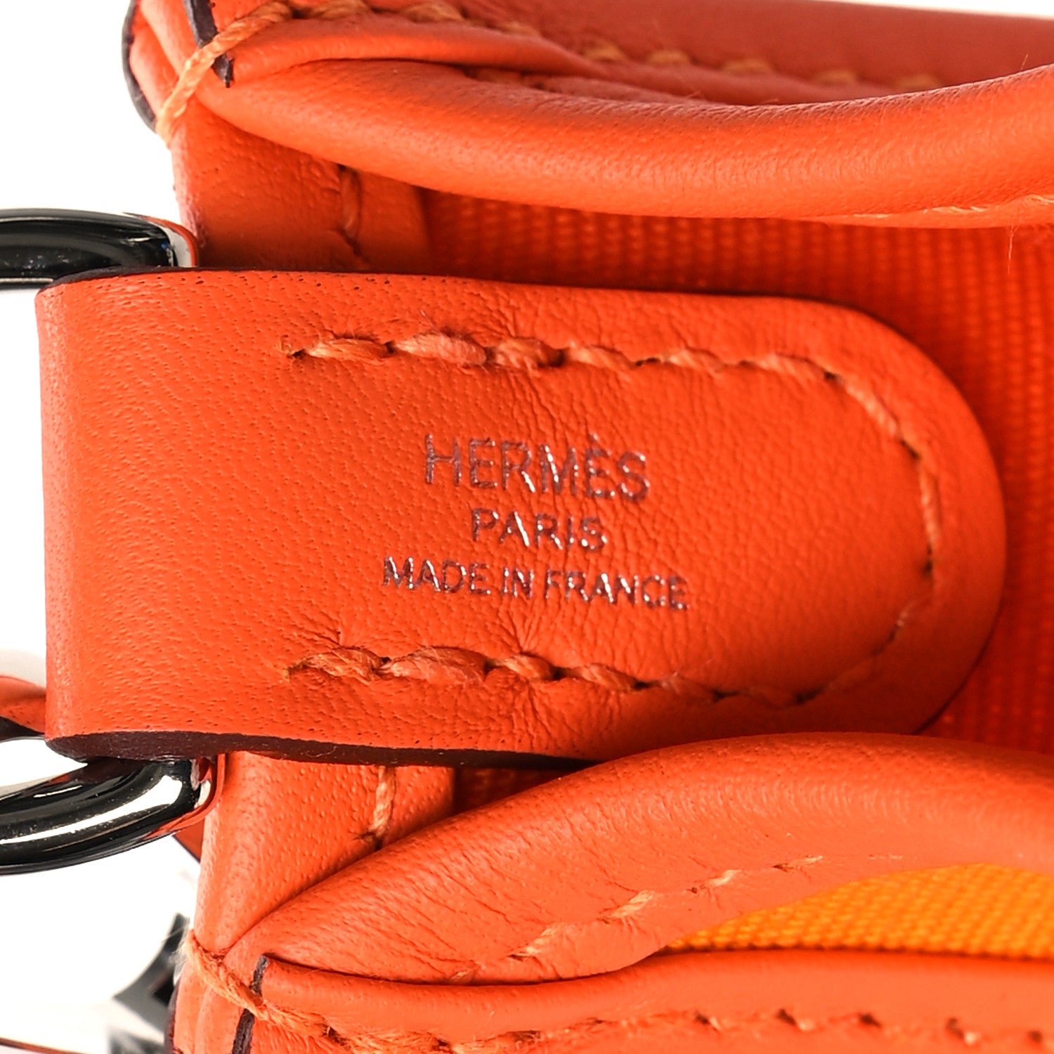 Hermes Toile Officier Swift Neo Evelyne TPM Jaune D'Or Feu Orange