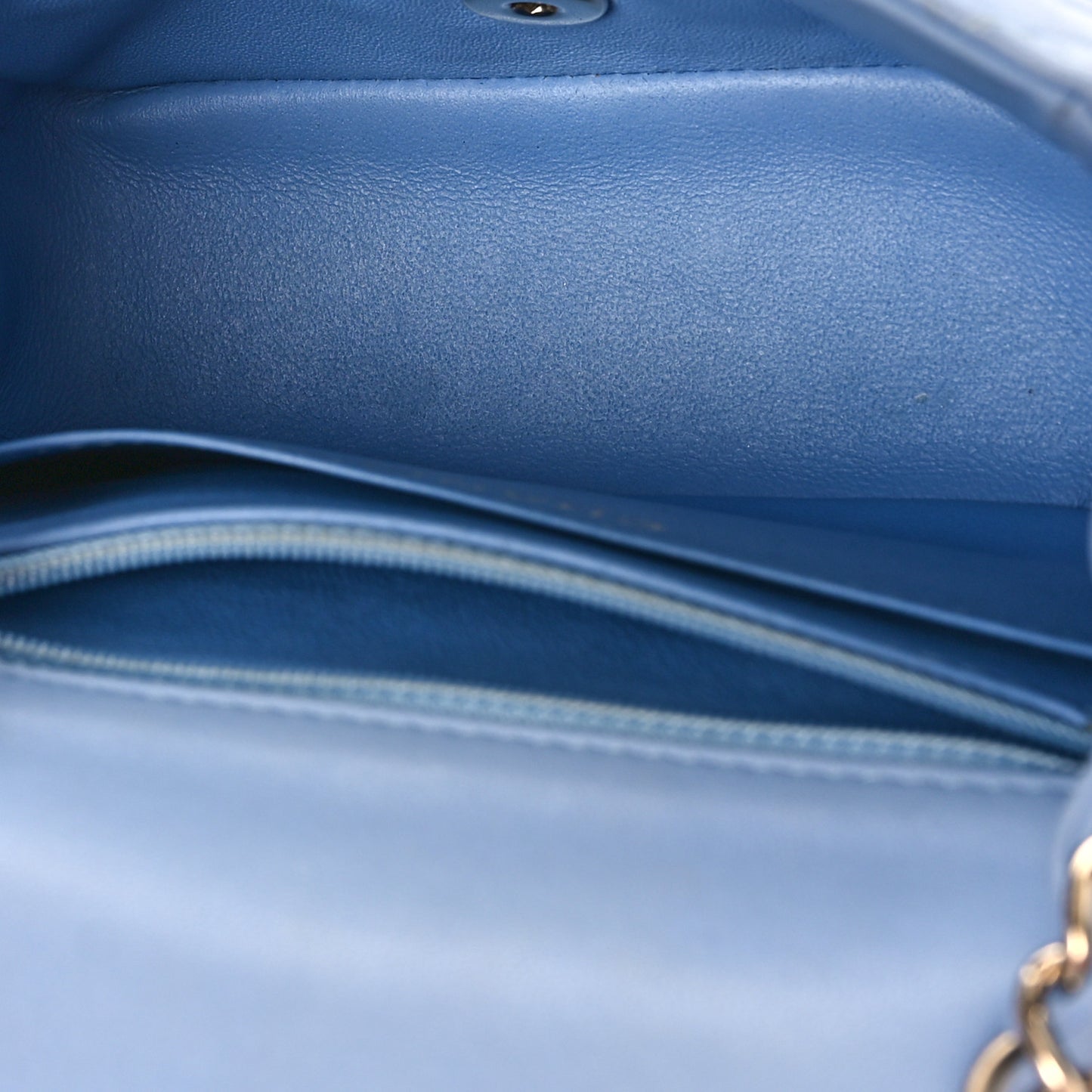 Lambskin Quilted Mini Square Flap Light Blue