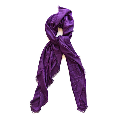 Louis Vuitton Wool Silk Monogram Shawl Cassis 1 of 6