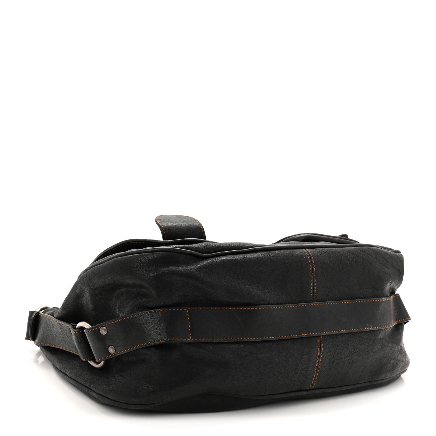Calfskin Medium Gaucho Double Saddle Bag Black