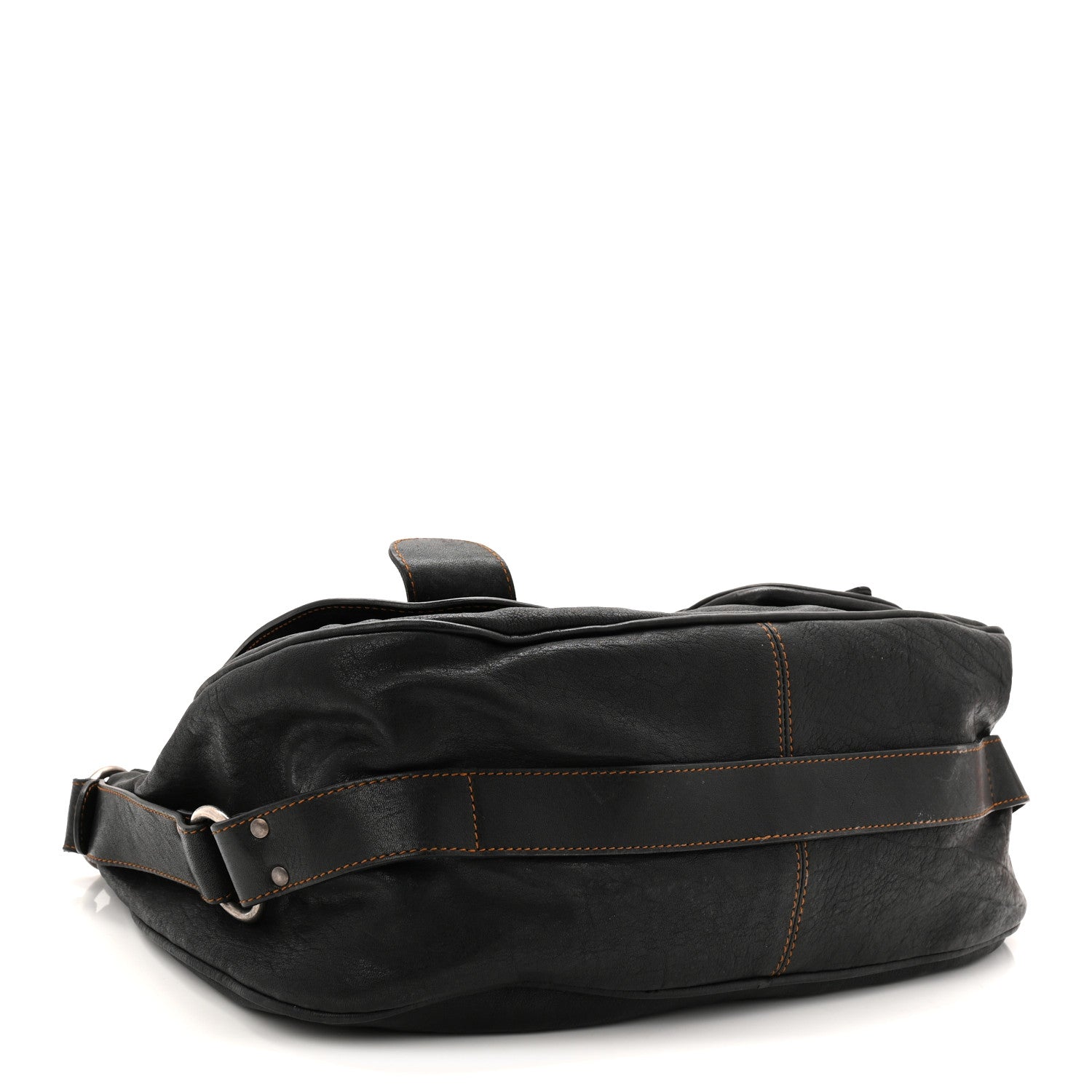 Christian Dior Calfskin Medium Gaucho Double Saddle Bag Black 4 of 10