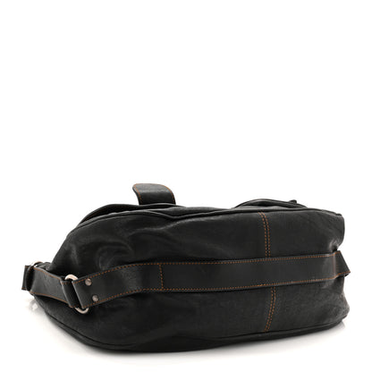 Christian Dior Calfskin Medium Gaucho Double Saddle Bag Black 4 of 10