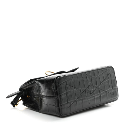 Mulberry Calfskin Crocodile Embossed Micro Seaton Black 4 of 10