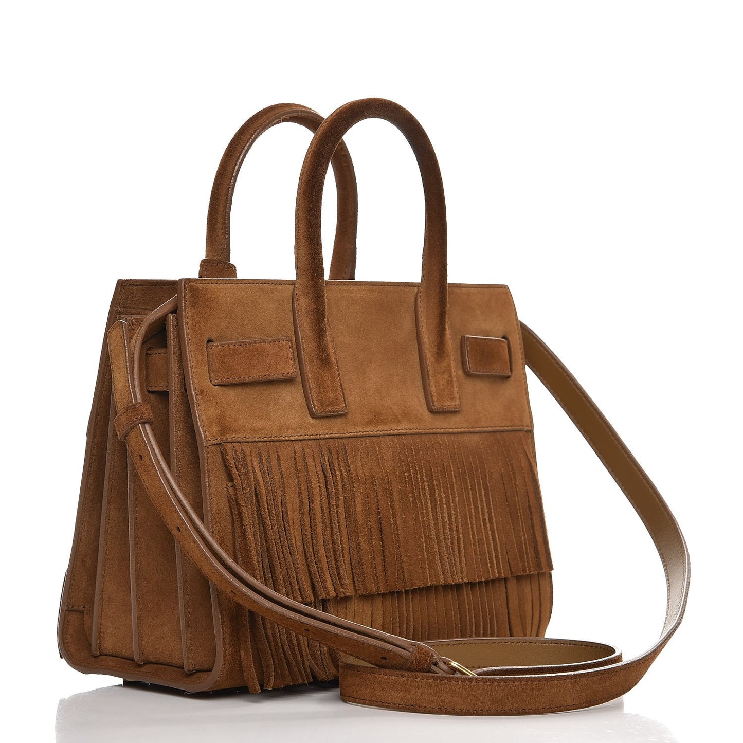 Suede Fringe Nano Sac De Jour Light Ocre
