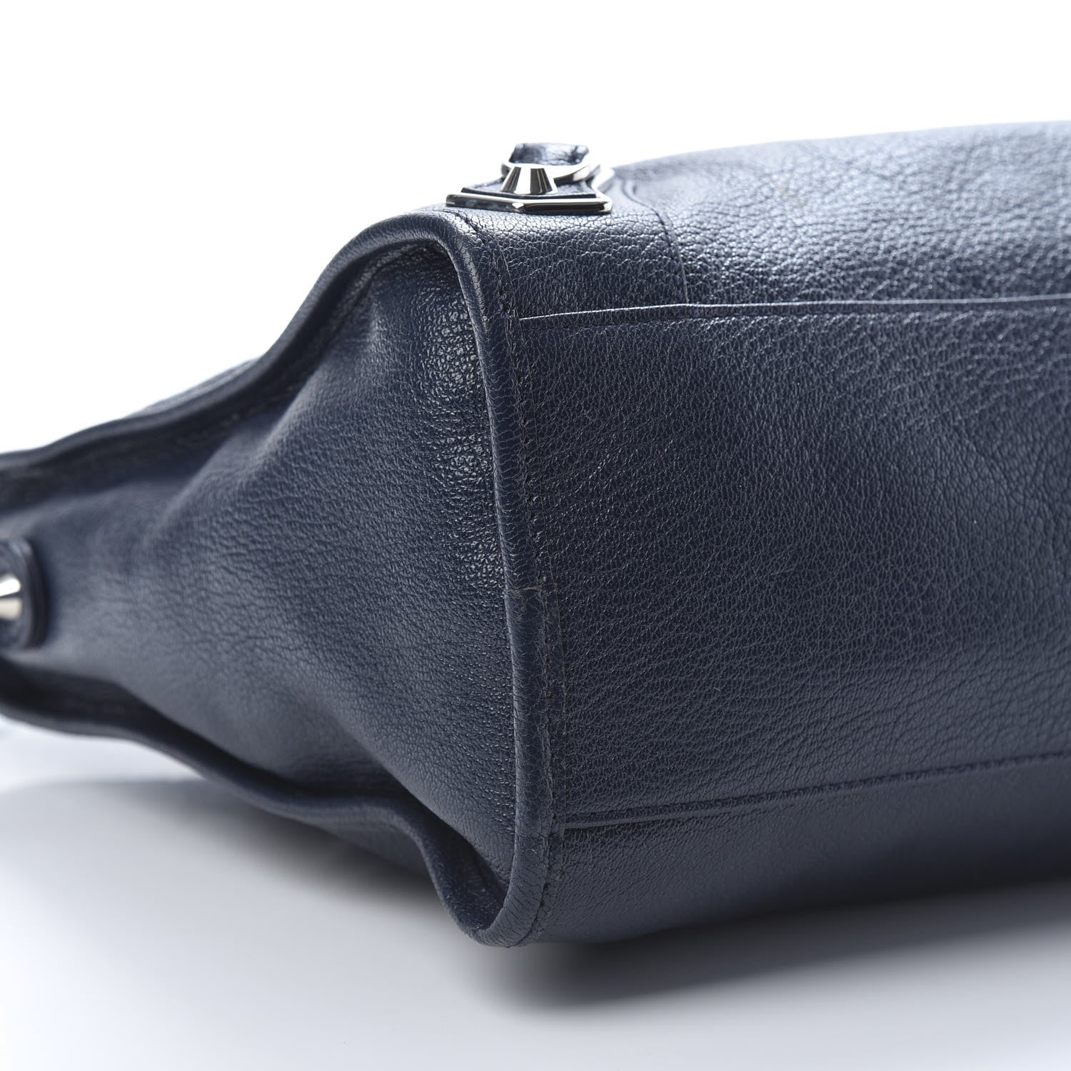 Balenciaga Chevre Silver Metallic Edge Hardware City Bleu Nuit Dark Sea 9 of 12