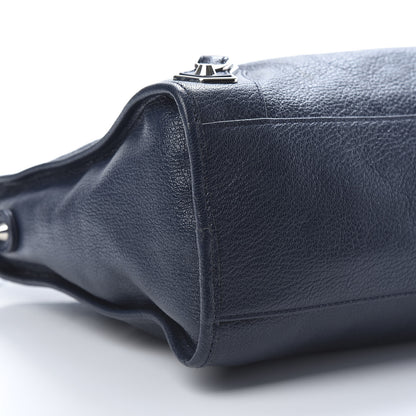Balenciaga Chevre Silver Metallic Edge Hardware City Bleu Nuit Dark Sea 9 of 12