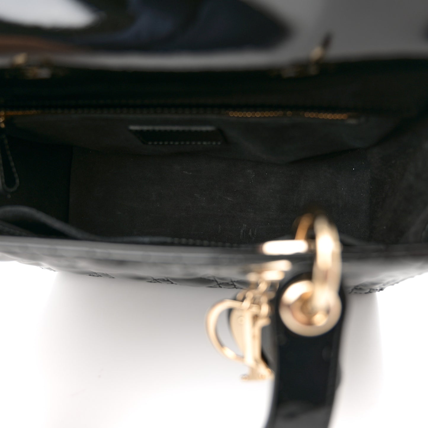 Patent Cannage Medium Lady Dior Black