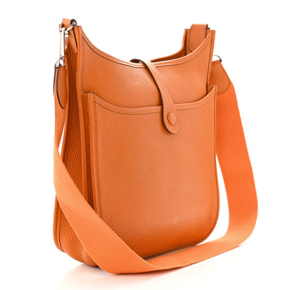 Hermes Taurillon Clemence Evelyne II PM Orange 3 of 11