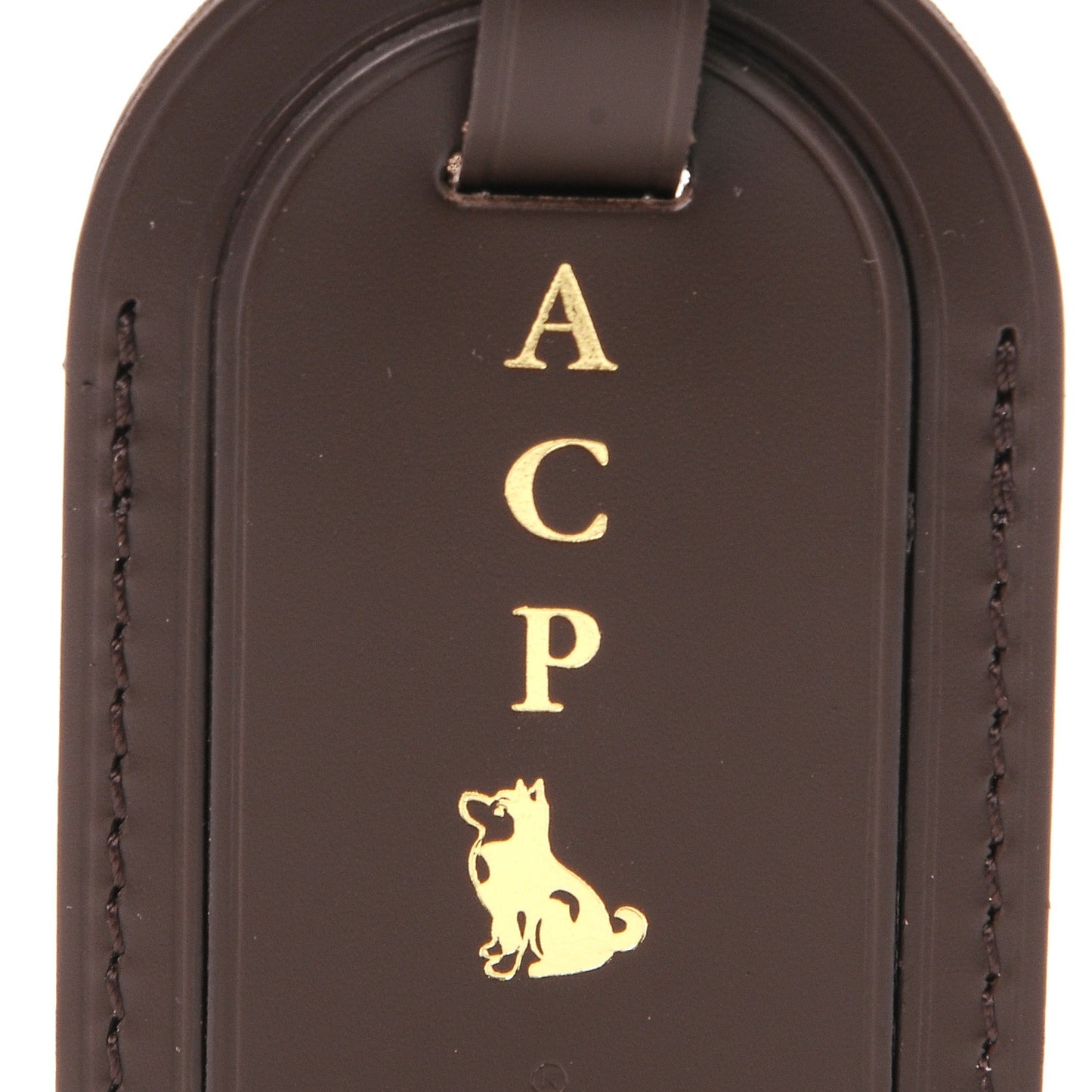 Calfskin Luggage Tag Ebene