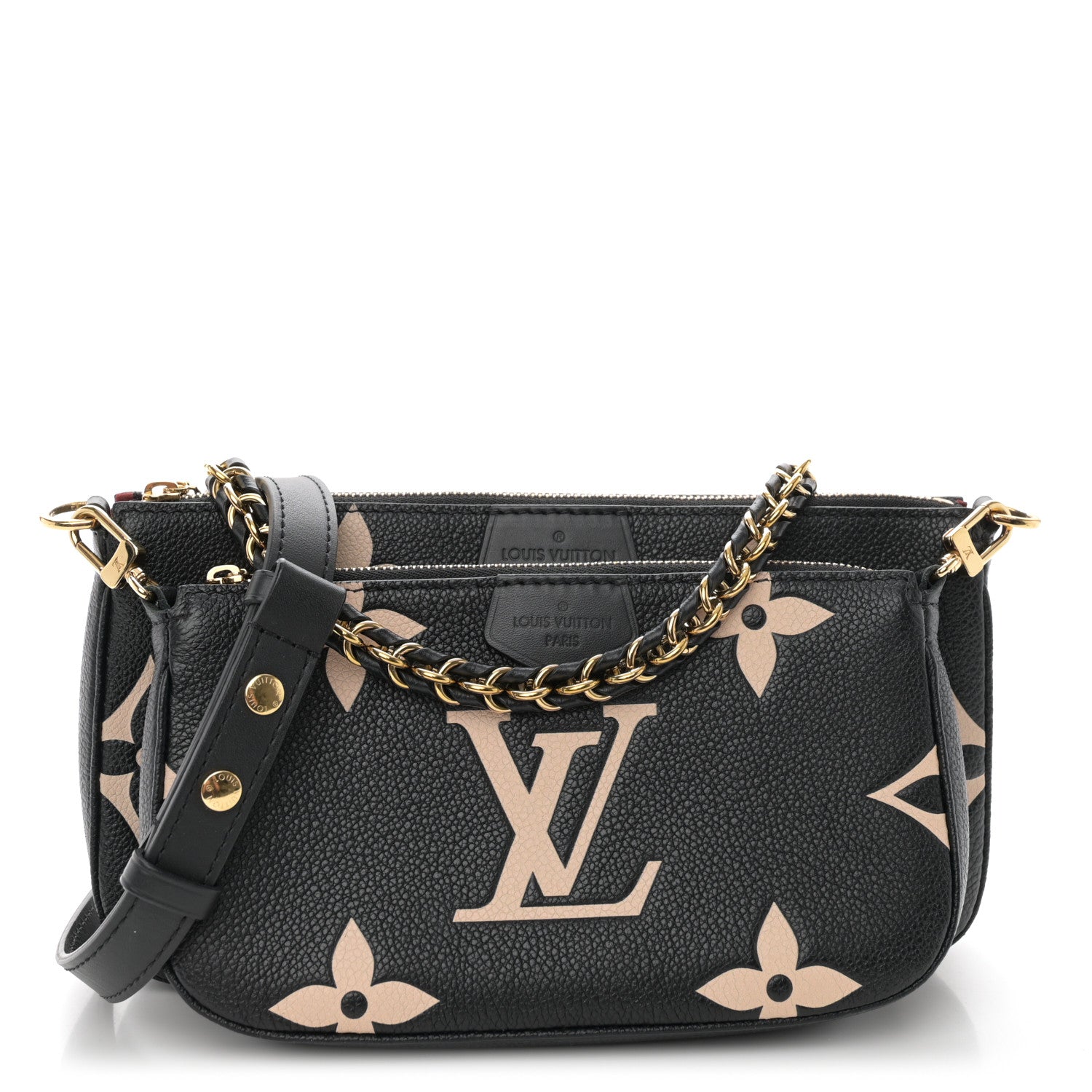 Louis Vuitton Empreinte Monogram Giant Multi Pochette Accessories Black Beige 1 of 10
