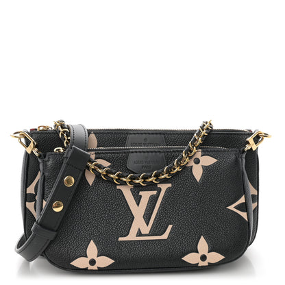 Louis Vuitton Empreinte Monogram Giant Multi Pochette Accessories Black Beige 1 of 10