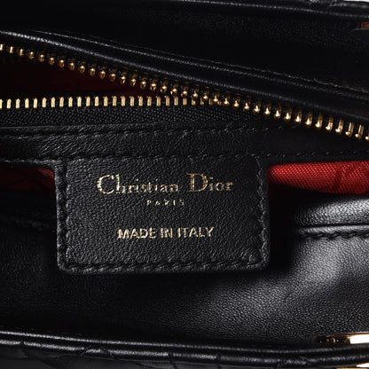 Christian Dior Lambskin Cannage Medium Lady Dior Black 7 of 8