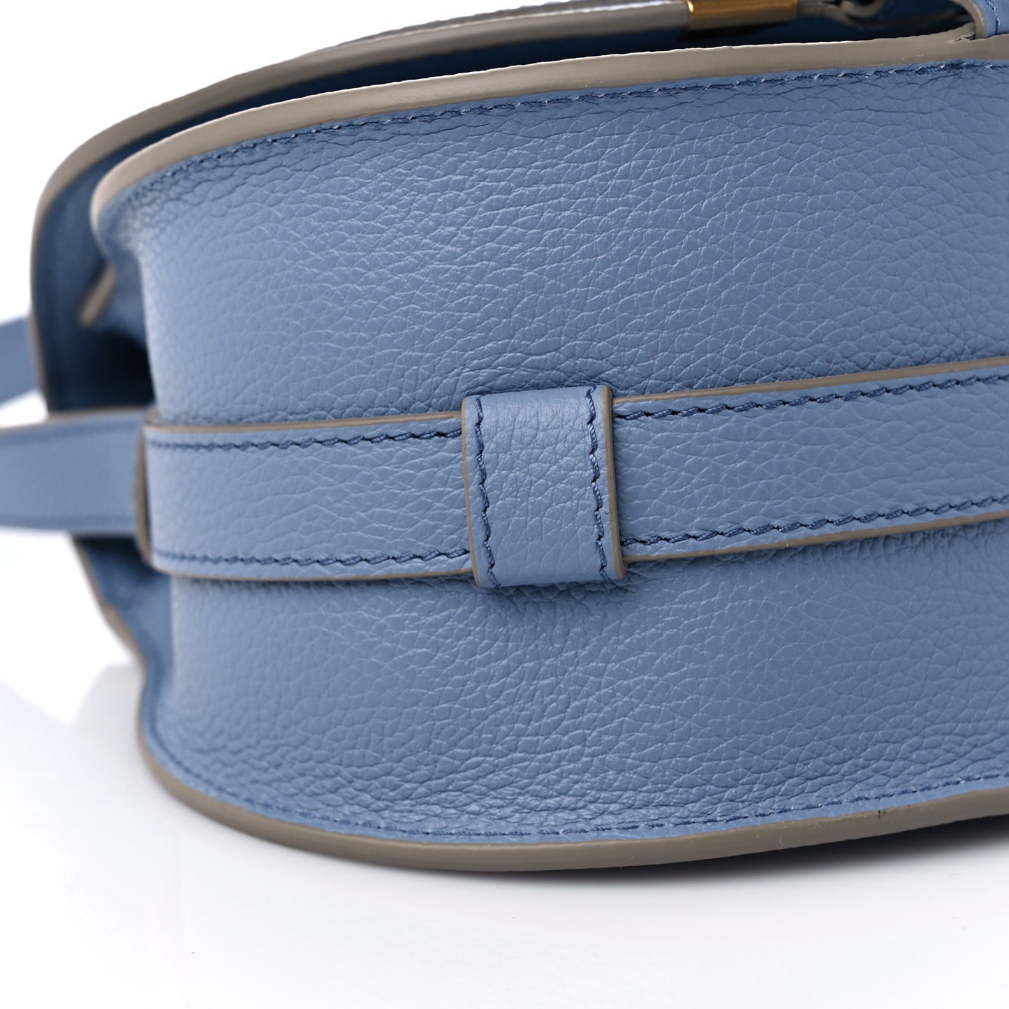 Grained Calfskin Small Marcie Saddle Bag Shady Cobalt
