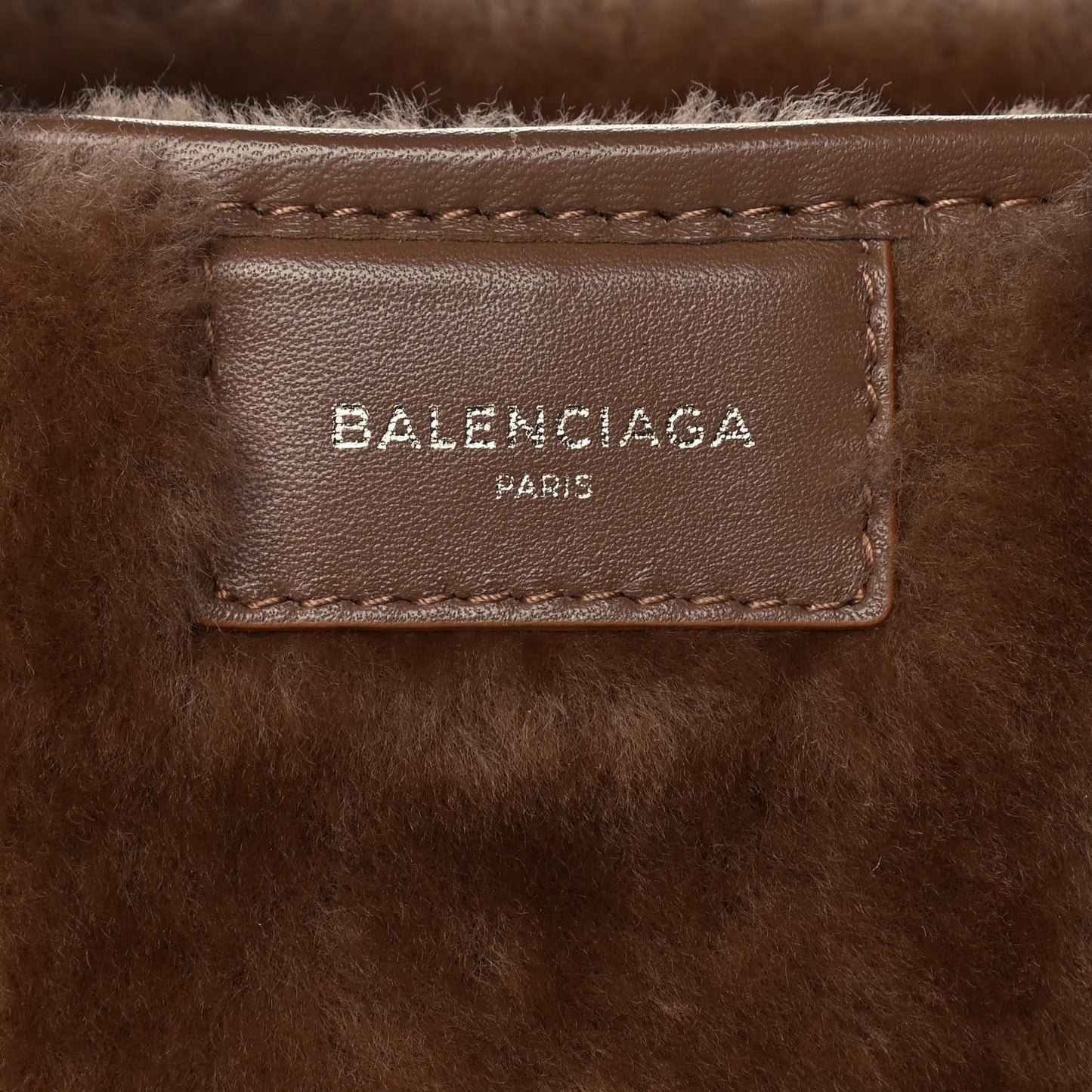 Shearling XS Bazar Shopper Tote Beige