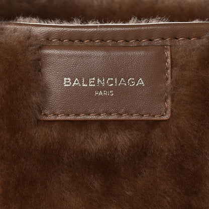 Balenciaga Shearling XS Bazar Shopper Tote Beige 6 of 9