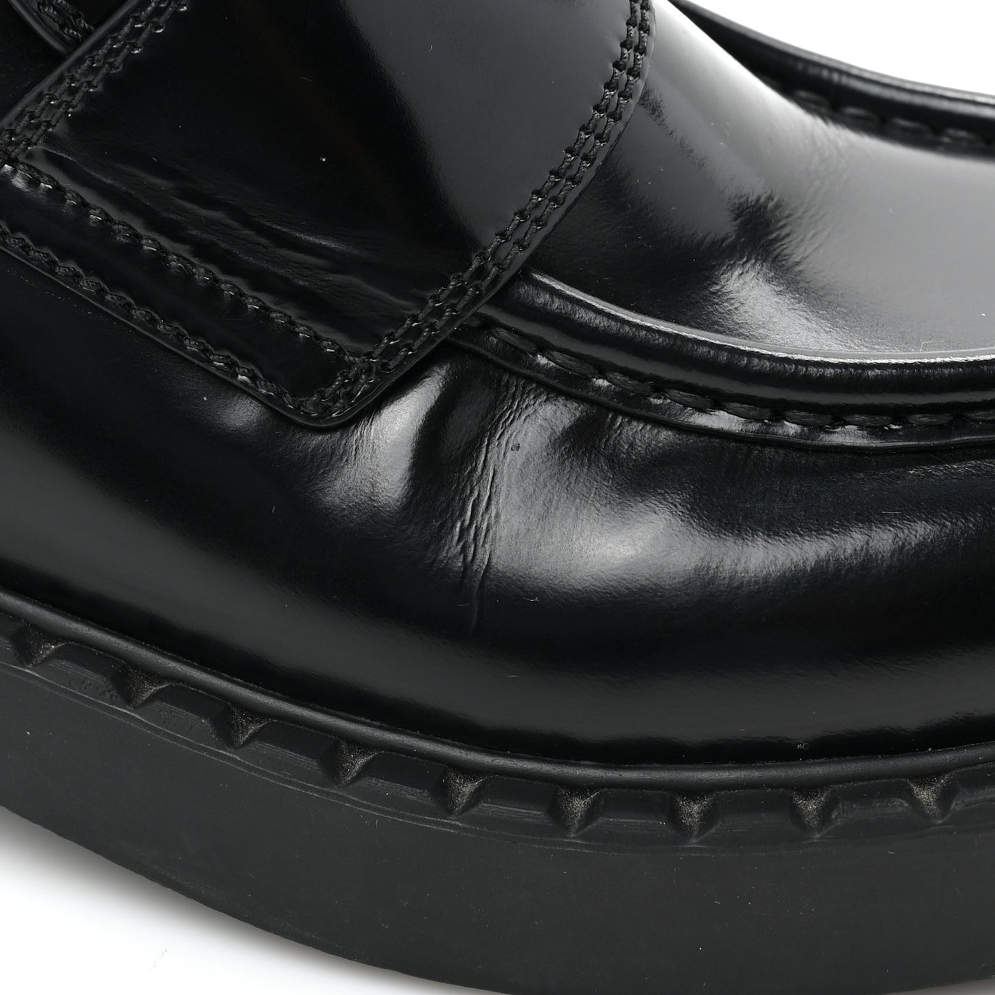 Spazzolato Metal Triangle Logo 50mm Loafers 37.5 Black