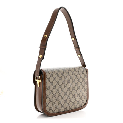 Gucci GG Supreme Monogram Horsebit 1955 Shoulder Bag Beige Brown Sugar 3 of 10