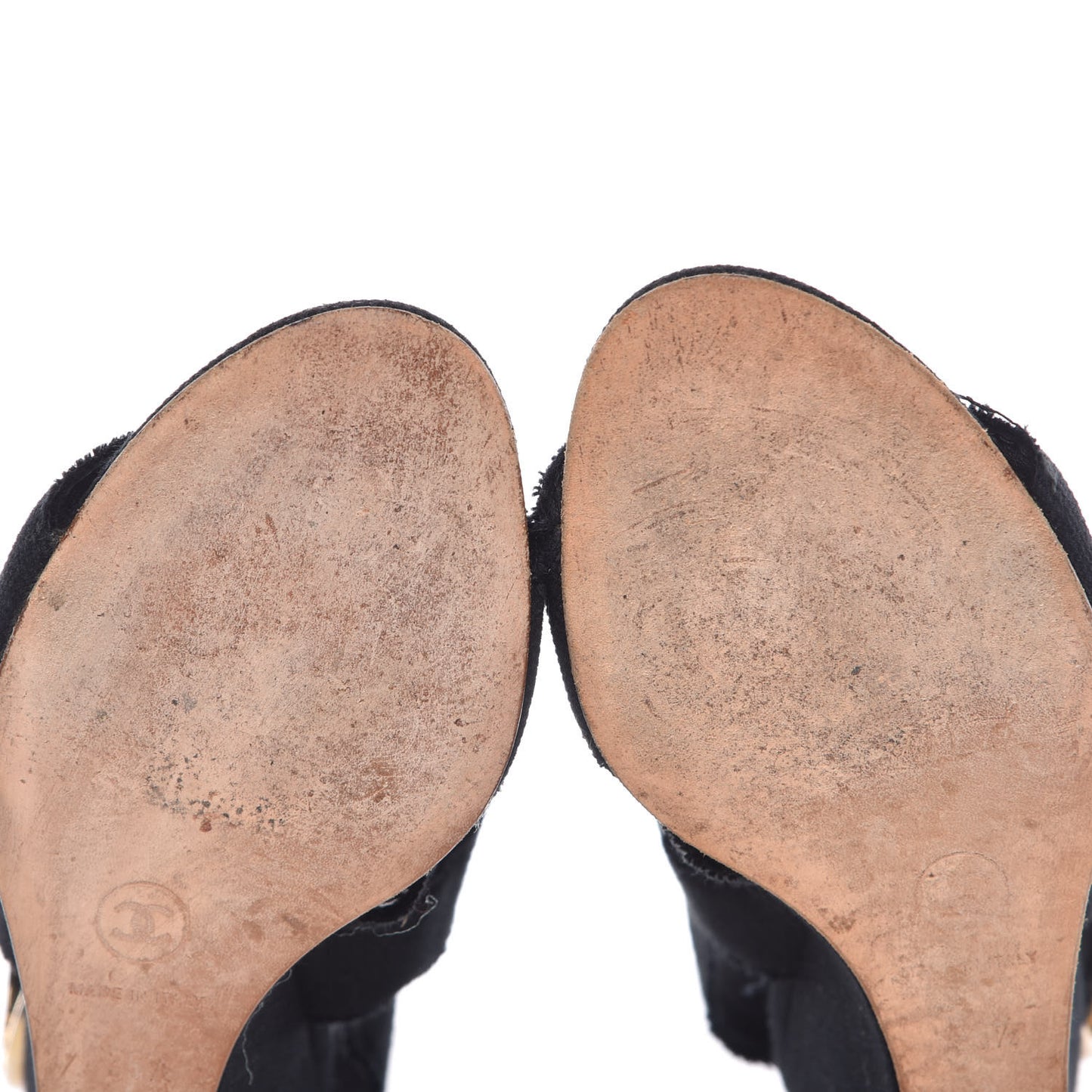 Canvas Heart CC Wedge Sandals 36.5 Black