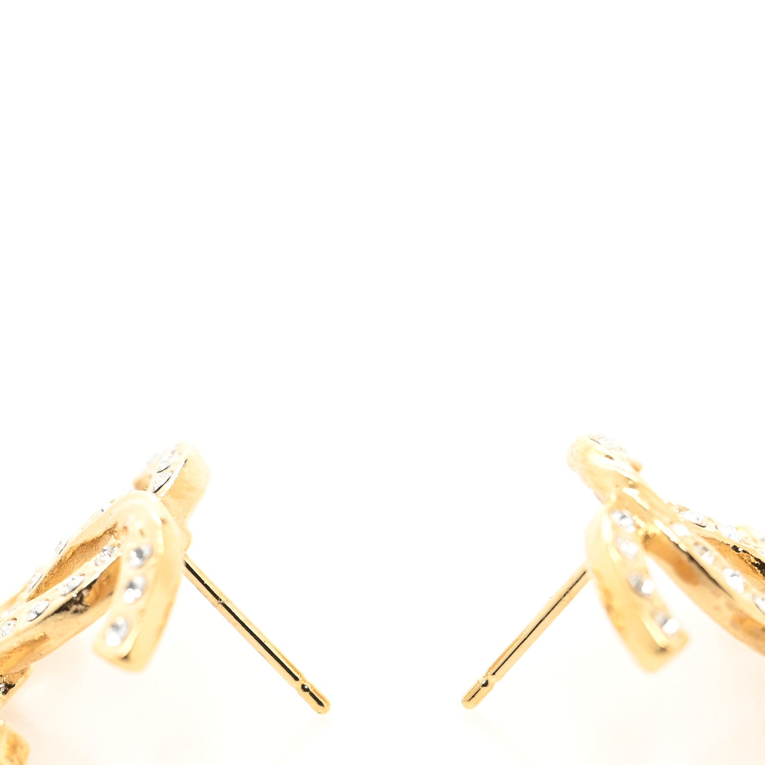 Chanel Crystal Twist CC Earrings Gold 3 of 4