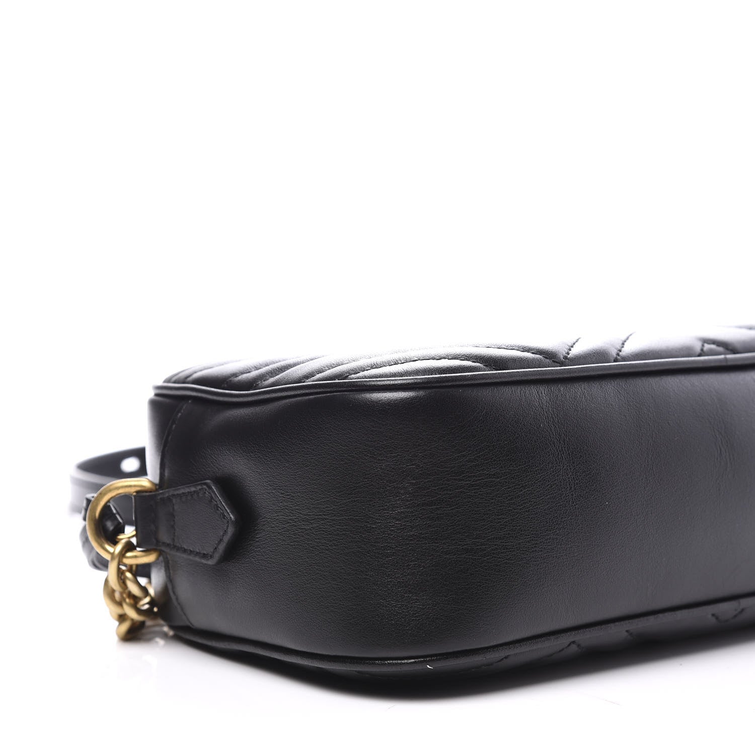 Gucci Calfskin Matelasse Small GG Marmont Chain Shoulder Bag Black 5 of 11