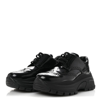 Prada Spazzolato Rois Brogue 55mm Derby Sneakers 39.5 Black 4 of 9