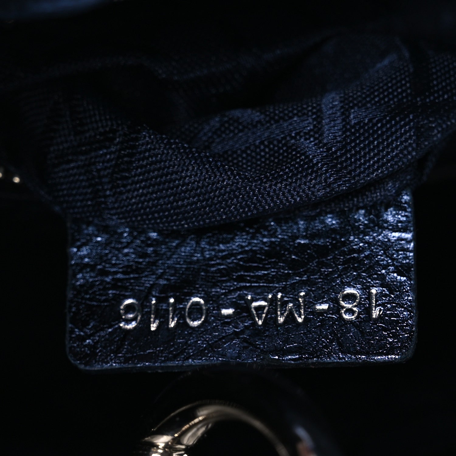 Christian Dior Metallic Crinkled Lambskin Cannage Mini Lady Dior Blue 7 of 12