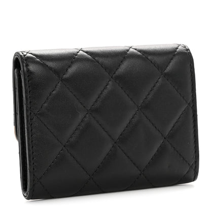 Chanel Lambskin Quilted CC Chic Flap Card Holder Black Gold 3 of 10