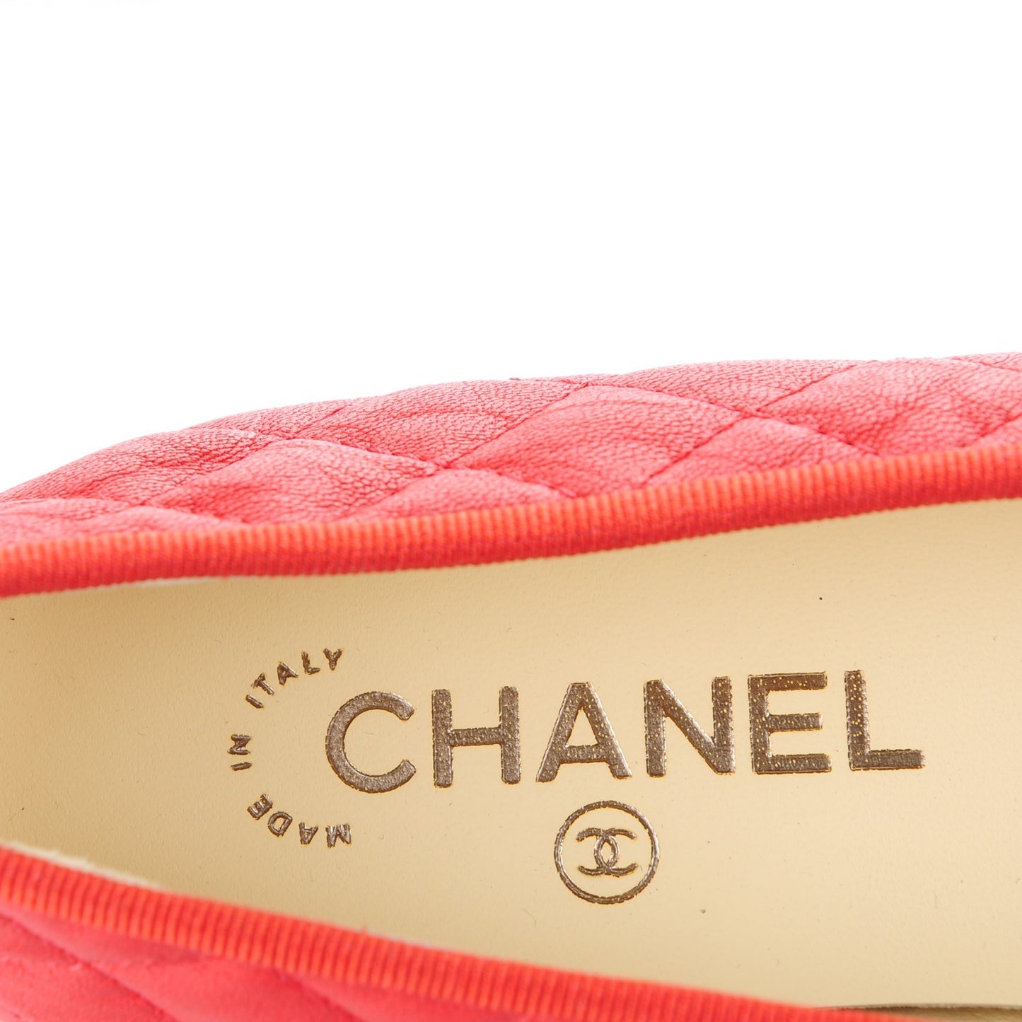 Lambskin Quilted CC Ballerina Flats 40.5 Red