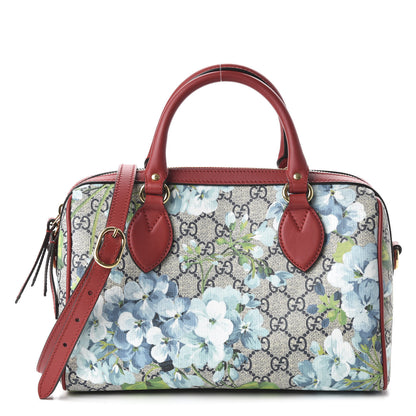 Gucci GG Supreme Monogram Blooms Small Boston Beige Blue Navy Hibiscus Red 1 of 10