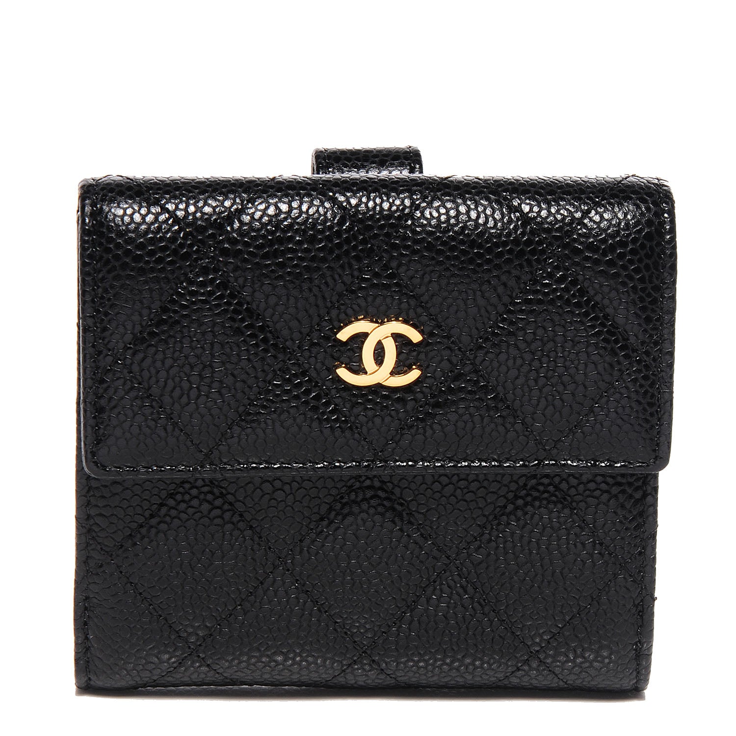 Chanel Caviar Quilted Compact Flap Wallet Black 1 of 9