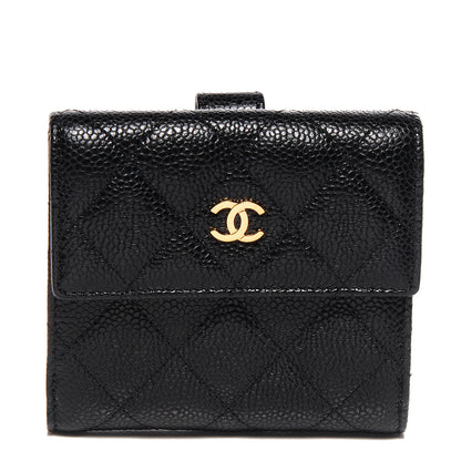 Chanel Caviar Quilted Compact Flap Wallet Black 1 of 9