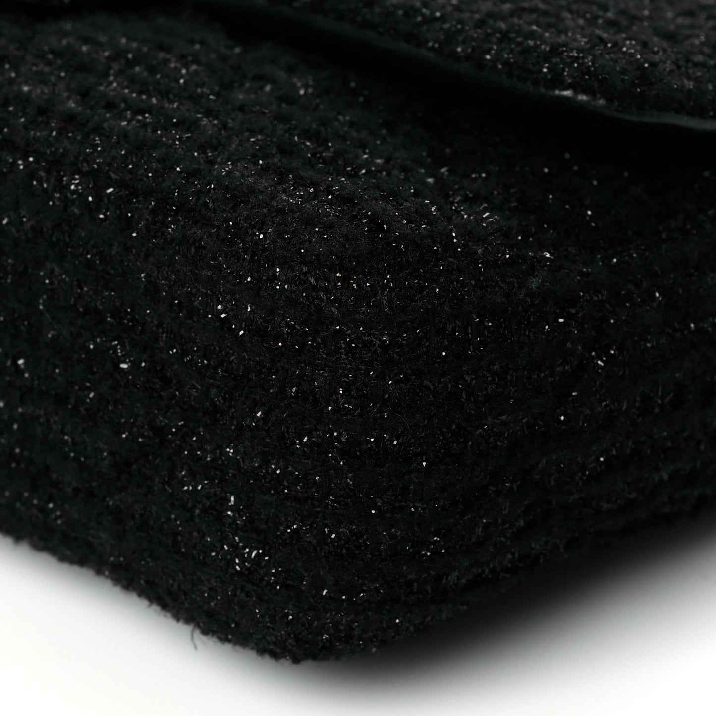 Tweed Quilted Medium Crystal CC Single Flap Black