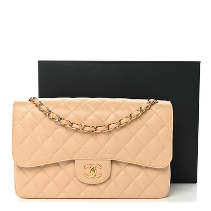 Chanel Caviar Quilted Jumbo Double Flap Light Beige 11 of 11