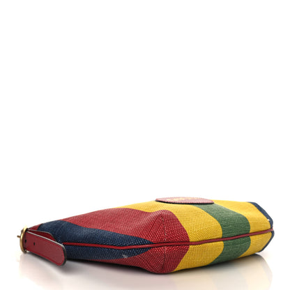 Gucci Canvas Marley Stripe Script Logo Gucci 100 Half Moon Hobo Multicolor 3 of 8
